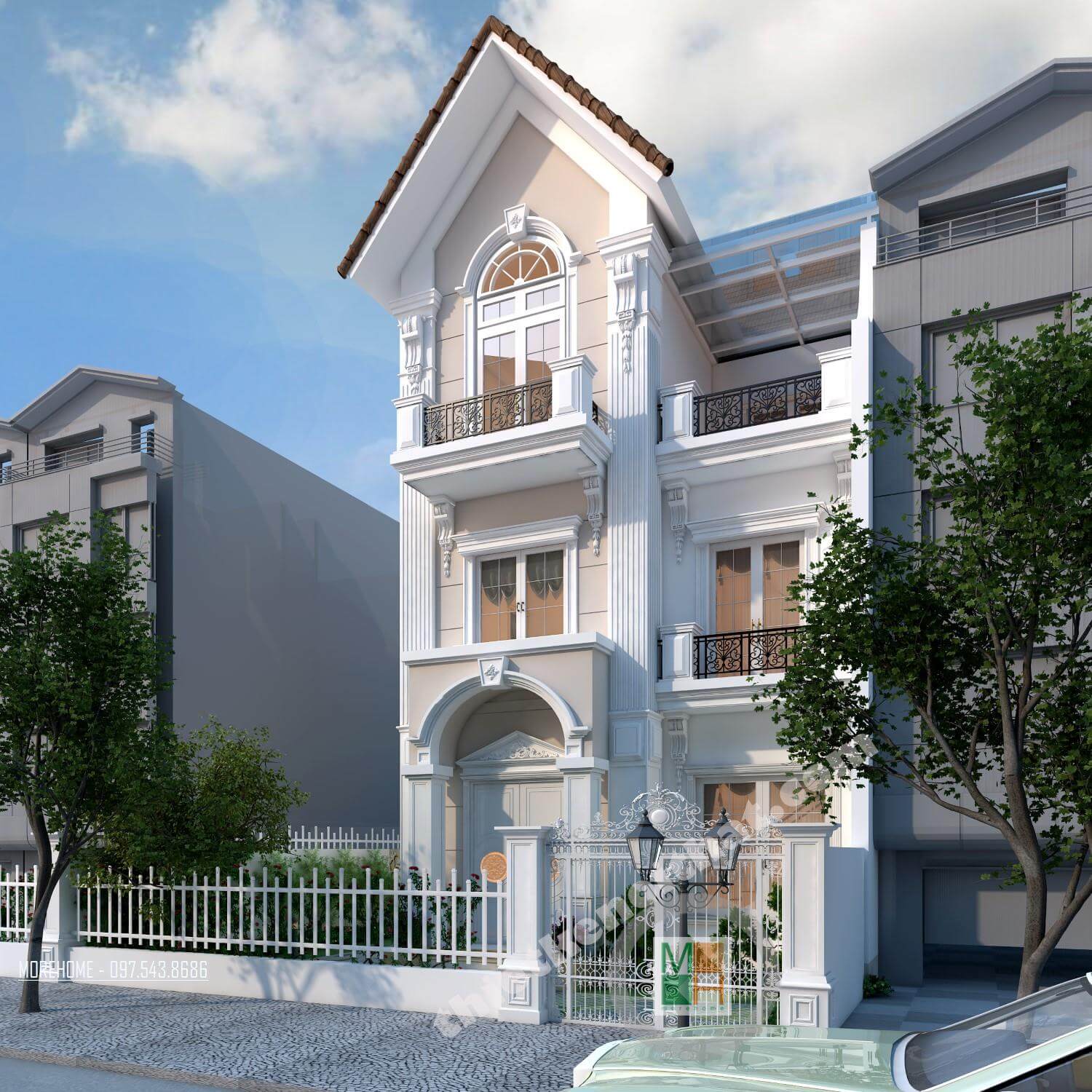 Thiết kế kiến trúc biệt thự Vinhomes Riverside Sài Đồng - Nhà Anh Hải